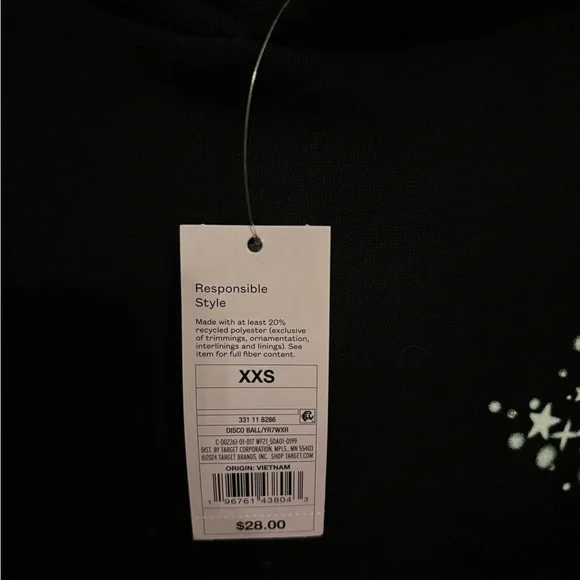 Wild Fable Black Disco Ball Graphic Hoodie XXS NWT - Picture 5 of 5